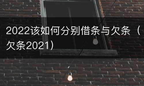 2022该如何分别借条与欠条（欠条2021）