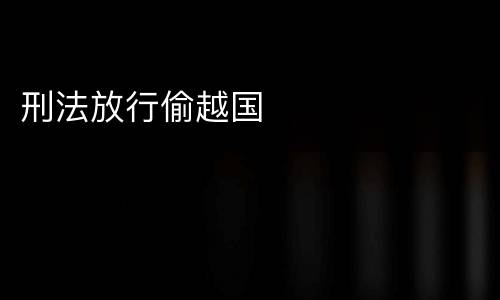 刑法放行偷越国