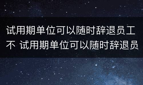 试用期单位可以随时辞退员工不 试用期单位可以随时辞退员工不给工资吗