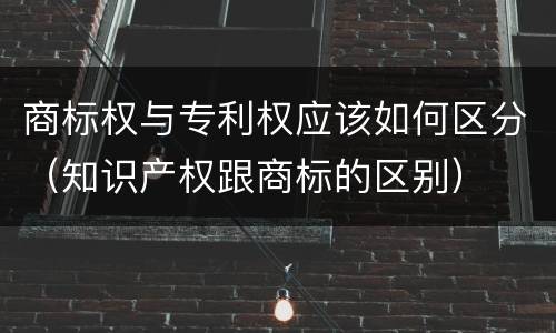 商标权与专利权应该如何区分（知识产权跟商标的区别）