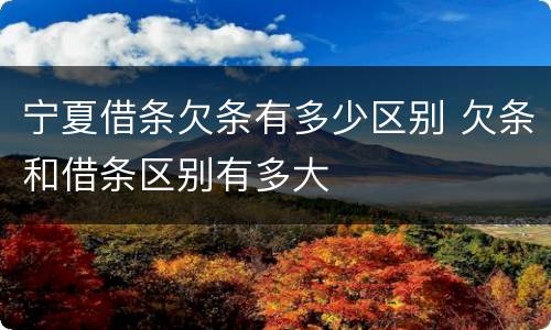宁夏借条欠条有多少区别 欠条和借条区别有多大