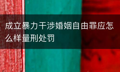 成立暴力干涉婚姻自由罪应怎么样量刑处罚