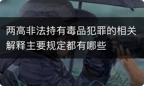 两高非法持有毒品犯罪的相关解释主要规定都有哪些