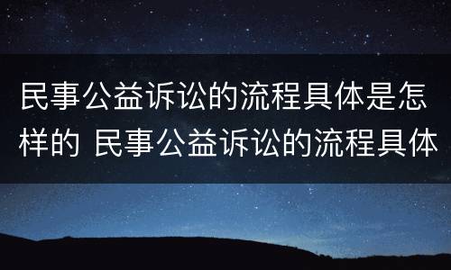 民事公益诉讼的流程具体是怎样的 民事公益诉讼的流程具体是怎样的程序
