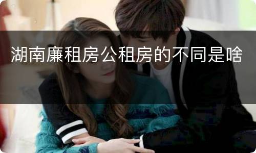 湖南廉租房公租房的不同是啥