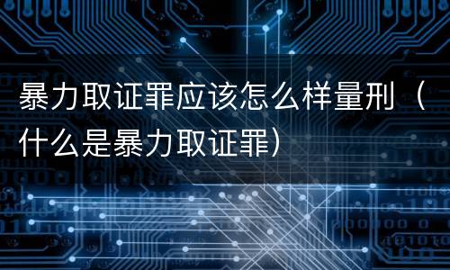 暴力取证罪应该怎么样量刑（什么是暴力取证罪）