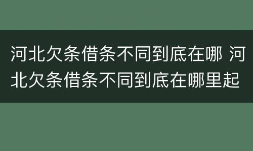 河北欠条借条不同到底在哪 河北欠条借条不同到底在哪里起诉