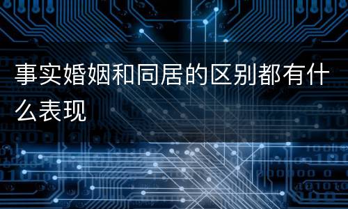 事实婚姻和同居的区别都有什么表现