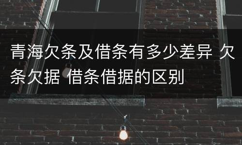 青海欠条及借条有多少差异 欠条欠据 借条借据的区别