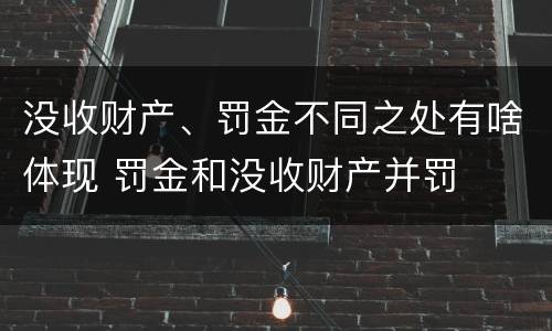 没收财产、罚金不同之处有啥体现 罚金和没收财产并罚