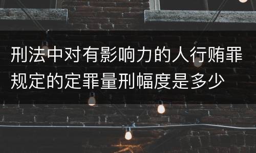 刑法中对有影响力的人行贿罪规定的定罪量刑幅度是多少