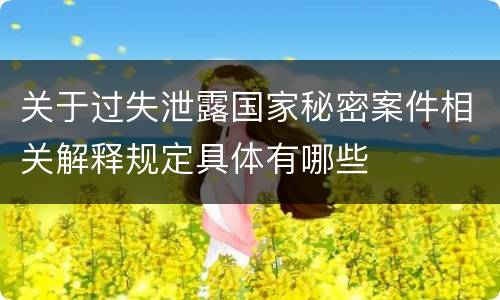 关于过失泄露国家秘密案件相关解释规定具体有哪些