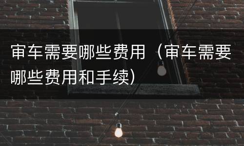 审车需要哪些费用（审车需要哪些费用和手续）