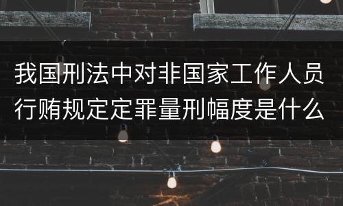 我国刑法中对非国家工作人员行贿规定定罪量刑幅度是什么