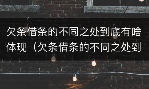 欠条借条的不同之处到底有啥体现（欠条借条的不同之处到底有啥体现呢）