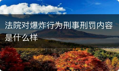 法院对爆炸行为刑事刑罚内容是什么样