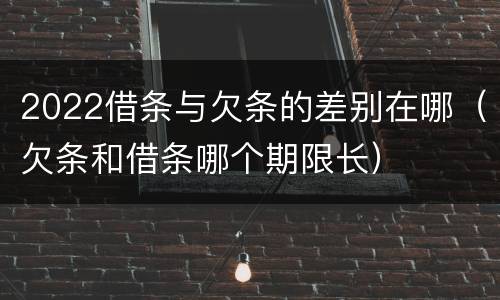 2022借条与欠条的差别在哪（欠条和借条哪个期限长）