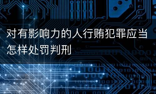 对有影响力的人行贿犯罪应当怎样处罚判刑