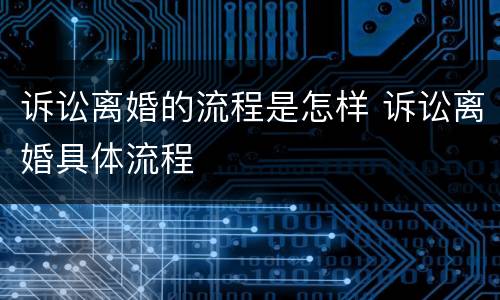 诉讼离婚的流程是怎样 诉讼离婚具体流程