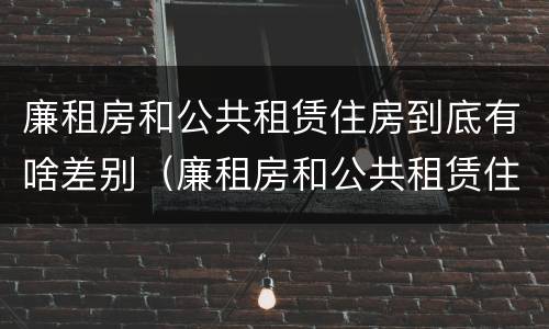 廉租房和公共租赁住房到底有啥差别（廉租房和公共租赁住房有什么区别）
