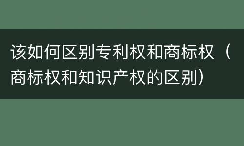 该如何区别专利权和商标权（商标权和知识产权的区别）