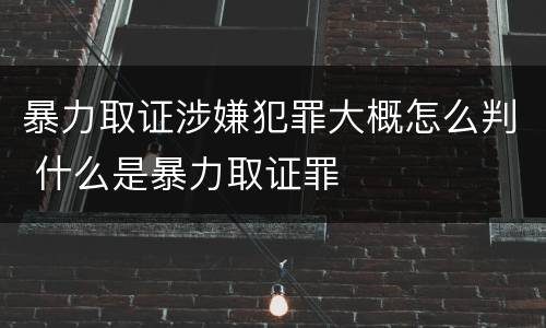 暴力取证涉嫌犯罪大概怎么判 什么是暴力取证罪