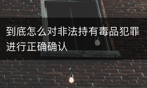 到底怎么对非法持有毒品犯罪进行正确确认