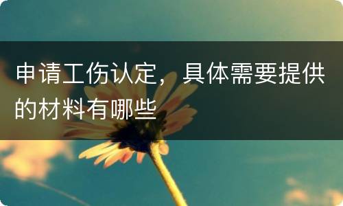 申请工伤认定，具体需要提供的材料有哪些