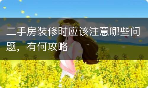 二手房装修时应该注意哪些问题，有何攻略