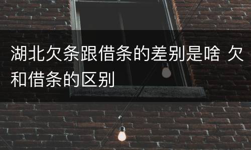 湖北欠条跟借条的差别是啥 欠和借条的区别