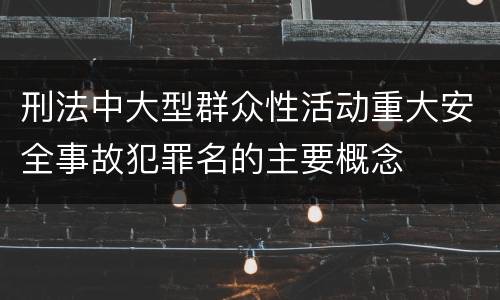 刑法中大型群众性活动重大安全事故犯罪名的主要概念