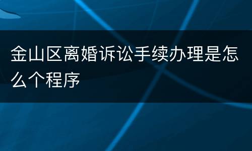 金山区离婚诉讼手续办理是怎么个程序