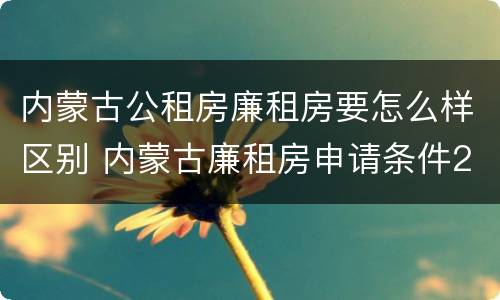 内蒙古公租房廉租房要怎么样区别 内蒙古廉租房申请条件2019