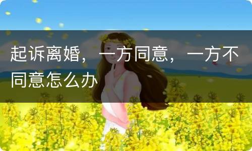 起诉离婚，一方同意，一方不同意怎么办