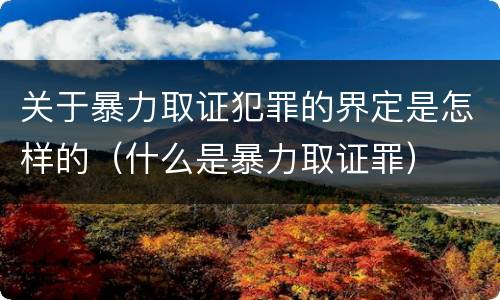 关于暴力取证犯罪的界定是怎样的（什么是暴力取证罪）