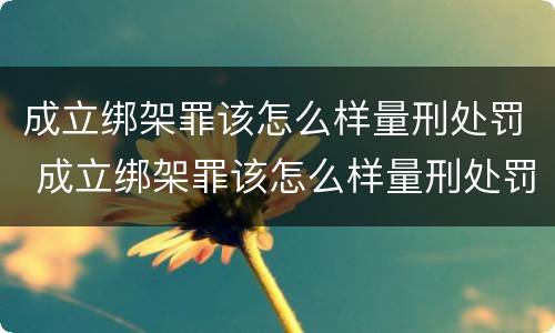 成立绑架罪该怎么样量刑处罚 成立绑架罪该怎么样量刑处罚案例