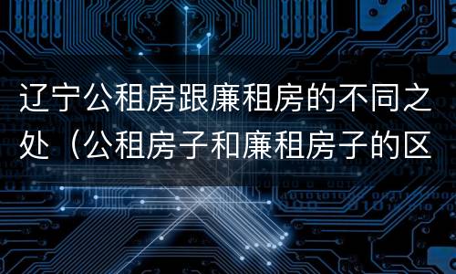 辽宁公租房跟廉租房的不同之处（公租房子和廉租房子的区别）
