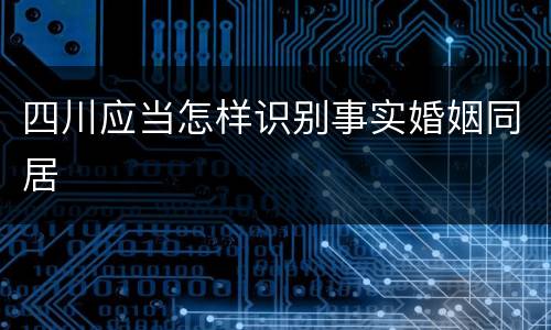 四川应当怎样识别事实婚姻同居