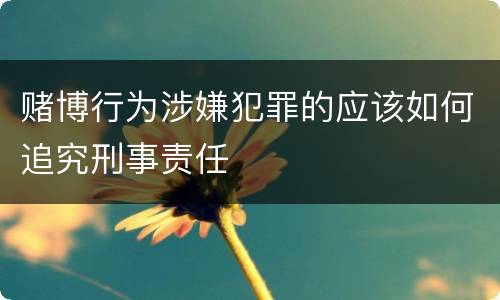 赌博行为涉嫌犯罪的应该如何追究刑事责任