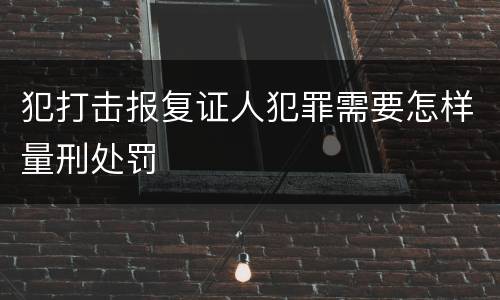 犯打击报复证人犯罪需要怎样量刑处罚
