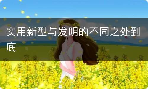 实用新型与发明的不同之处到底