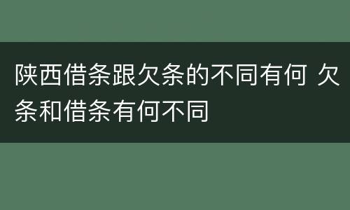 陕西借条跟欠条的不同有何 欠条和借条有何不同