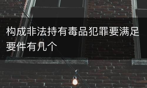 构成非法持有毒品犯罪要满足要件有几个
