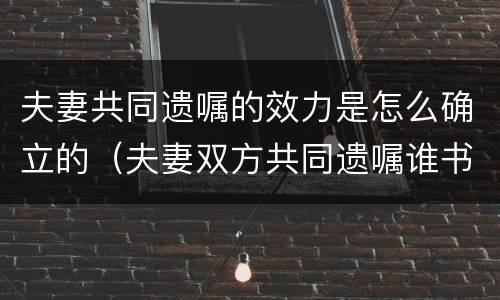夫妻共同遗嘱的效力是怎么确立的（夫妻双方共同遗嘱谁书写有效）