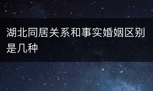 湖北同居关系和事实婚姻区别是几种