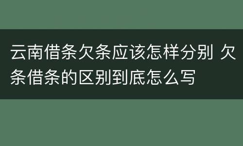 云南借条欠条应该怎样分别 欠条借条的区别到底怎么写