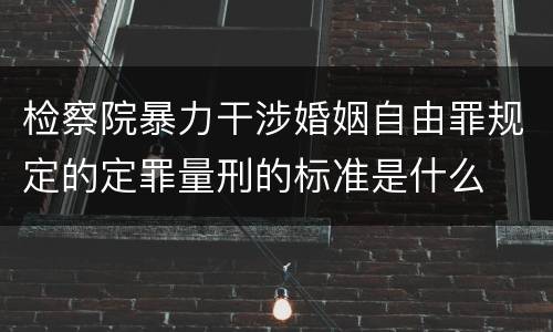 检察院暴力干涉婚姻自由罪规定的定罪量刑的标准是什么