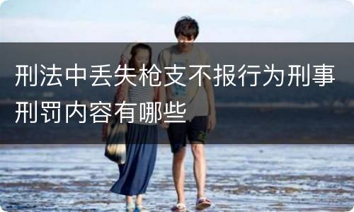 刑法中丢失枪支不报行为刑事刑罚内容有哪些