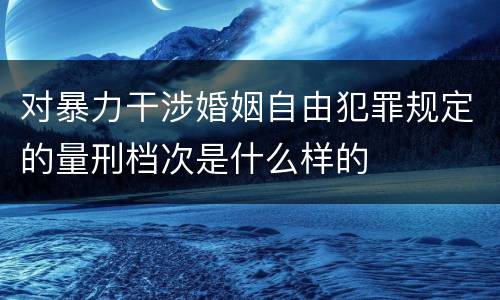 对暴力干涉婚姻自由犯罪规定的量刑档次是什么样的