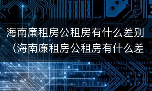 海南廉租房公租房有什么差别（海南廉租房公租房有什么差别嘛）
